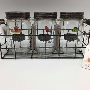NEW Rae Dunn Mason Jar Votive Candle Holder Set